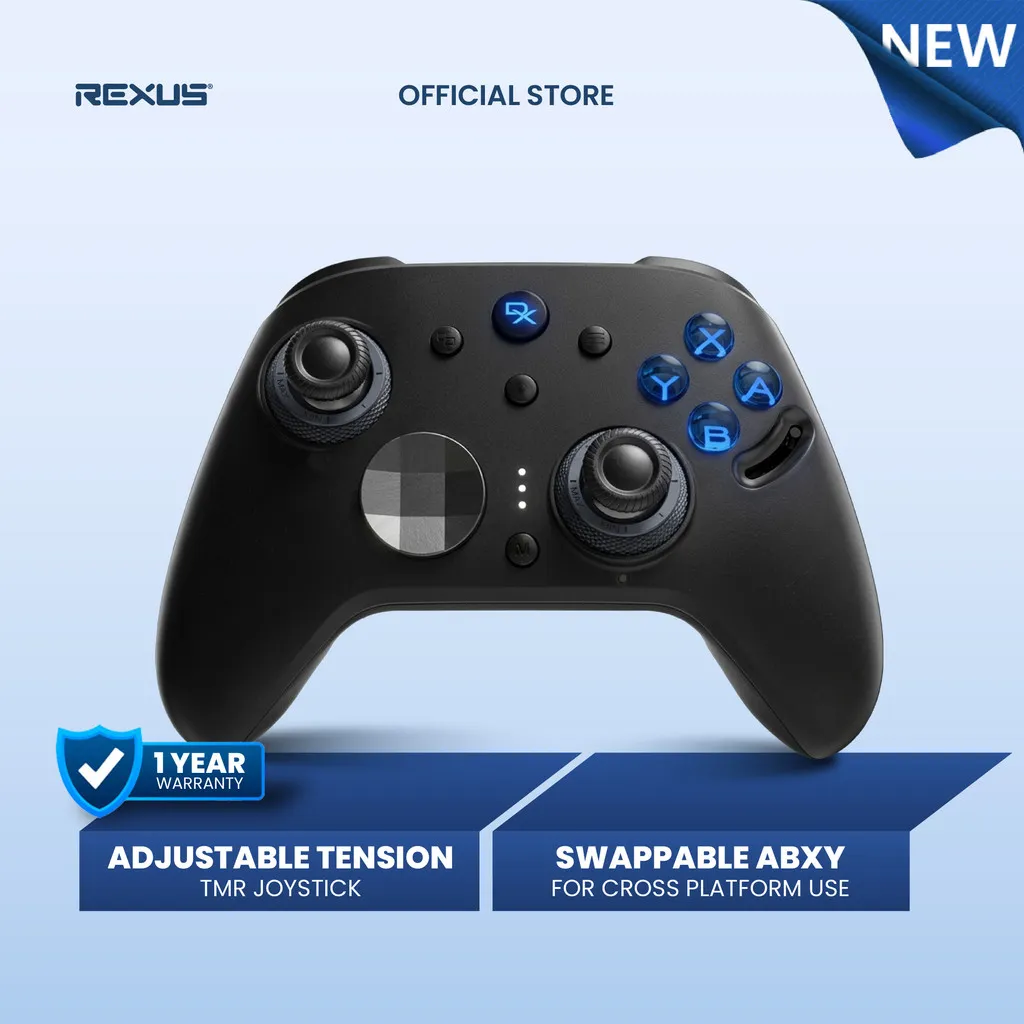 Rexus Daxa Ezoth AX10 Gamepad Wireless Gaming Controller - Adjustable TMR Joystick & Swappable ABXY