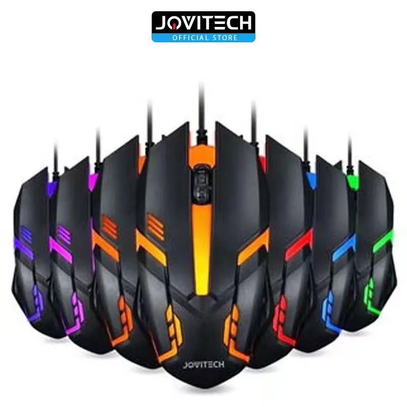 Jovitech Mouse Gaming Wired Black Mouse Game RGB Colorful 7 LED light Mouse Kabel - MG05