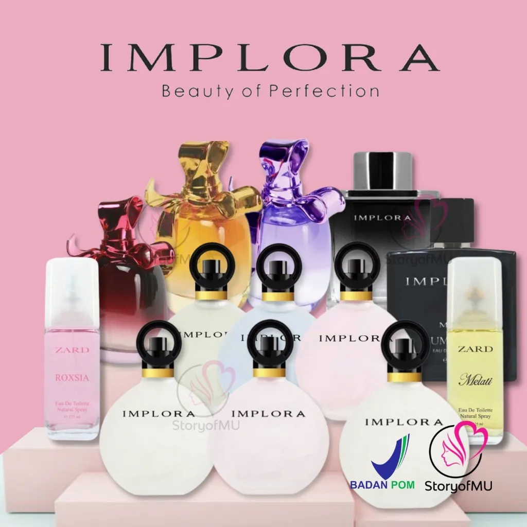 IMPLORA Parfum Bebek Angsa 100ml | Swan Perfume Eau De Toilette | Ribbon Pita Ungu Pink Gold