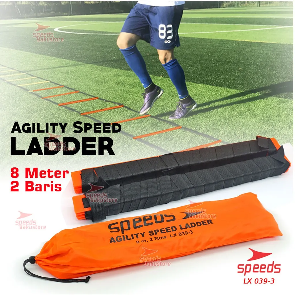 SPEEDS Agility Speed Ladder Drills training Tangga Kelincahan Ketangkasan 8m Latihan Atlit Tangkas 039-3