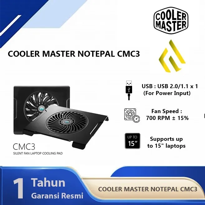Cooler Master Notepal CMC3 Silent Fan Laptop Cooling Pad