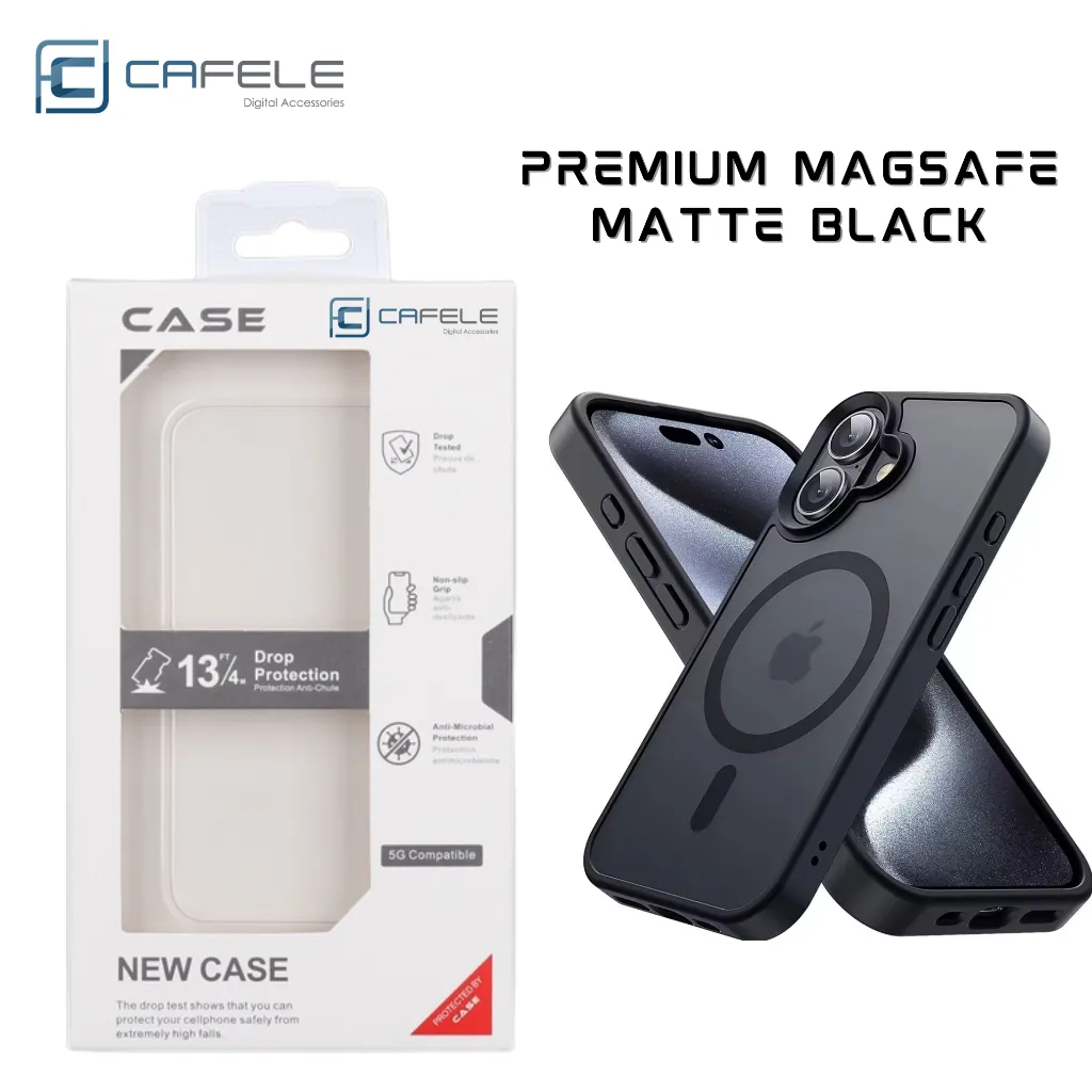 CAFELE Matte Magsafe PREMIUM Case iPhone X Xs Xr 11 12 13 14 15 16 17 Pro Max Plus Magnetic Casing Hybrid Doff Black Silikon Transparan Elegan Mahal
