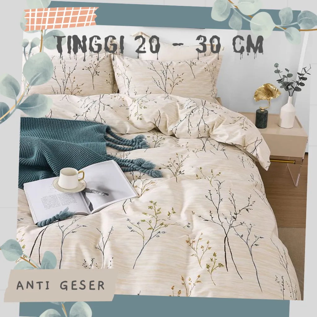 DRS Sprei Anti Geser Double Karet Motif Abstrak Aesthetics Microsilk Ukuran 160 180 200 Tinggi 20 - 30CM Seprei Star Homemade 160x200 sprei murah dan bagus Uk 180x200 Kekinian Seprai Jumbo 200x200