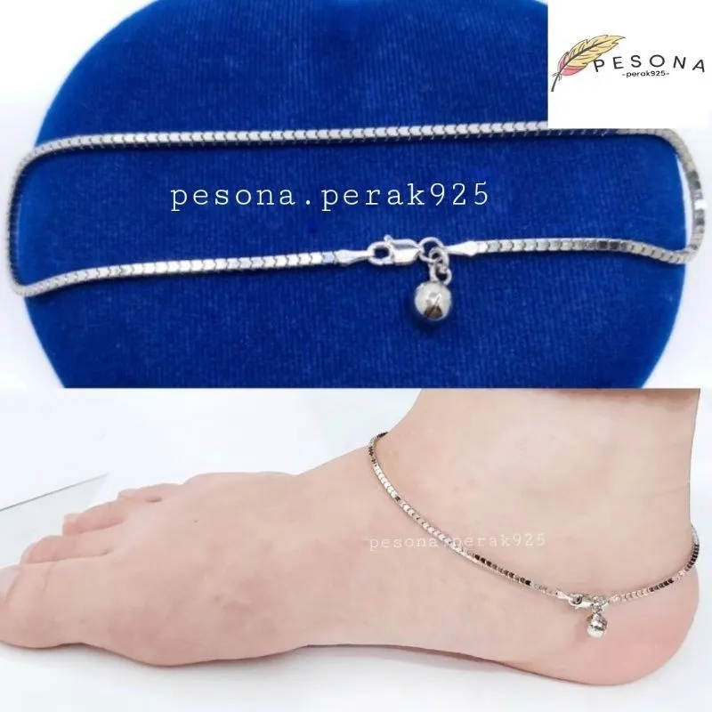 Gelang Kaki Perak Asli Silvel 925 Lapis Emas Asli - Gelang Anti Karat - Perhiasan Wanita