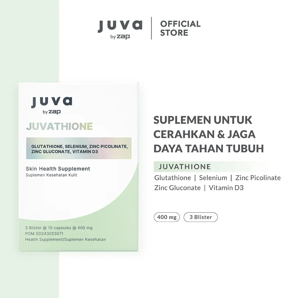 Juvathione with Vit D - Gluthathione - Zinc Picolinate & Zinc Gluconate - Vit D -  30 kapsul