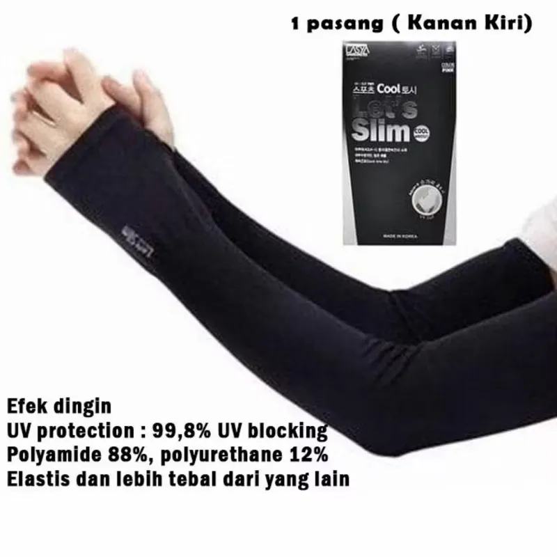 Manset Hitam Polos Pria Wanita Olahraga / Deker Tangan / Handshock Berkualitas