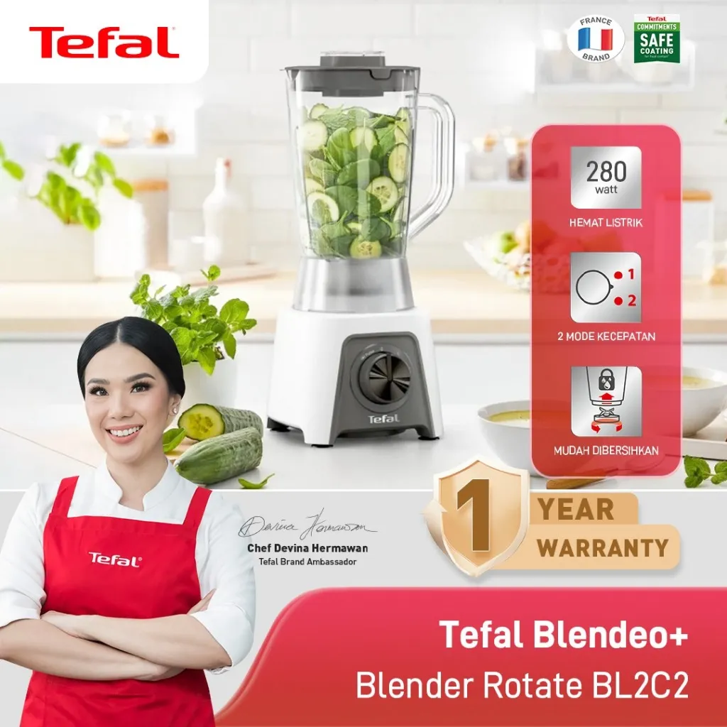 Tefal Blendeo+ Rotate BL2C2 - Blender 1.5 L / Blender Bumbu Low Watt Garansi 1 Tahun