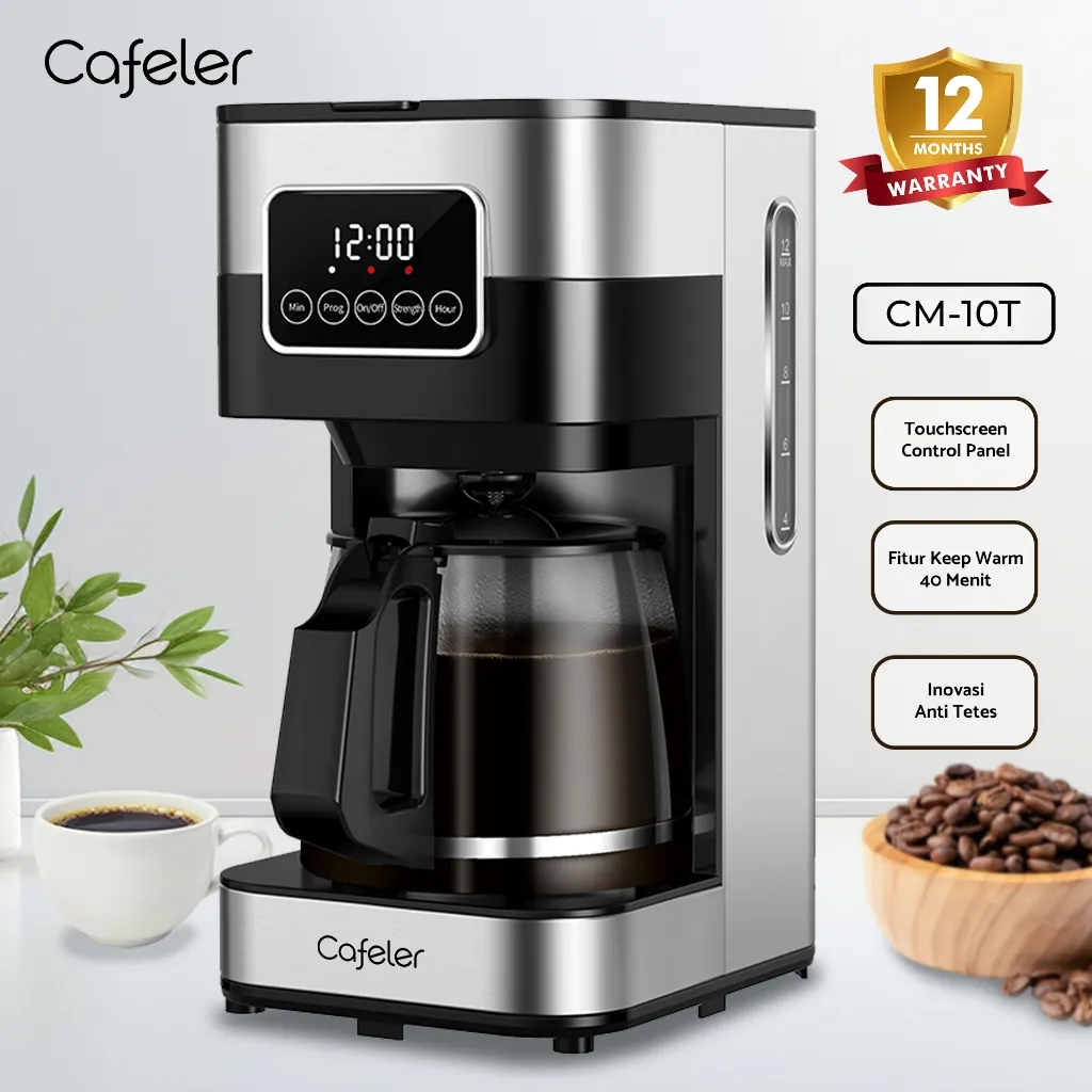 Cafeler Mesin Kopi Digital Americano/ Touch Screen/ Tetap Hangat/ 1.5L