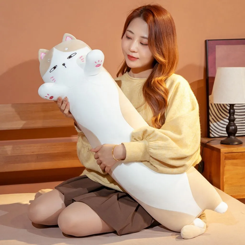 Guling kucing Berdiri 60cm berlebel SNI..cocok untuk kado dan mainan anak anak..