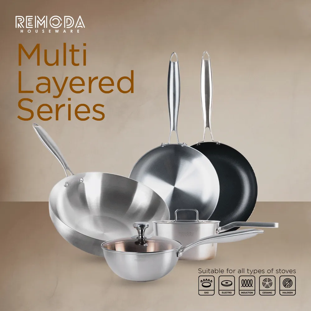 Remoda Panci Kuali & Wajan SUS304 Ukuran 18-30cm Multi Layered Series