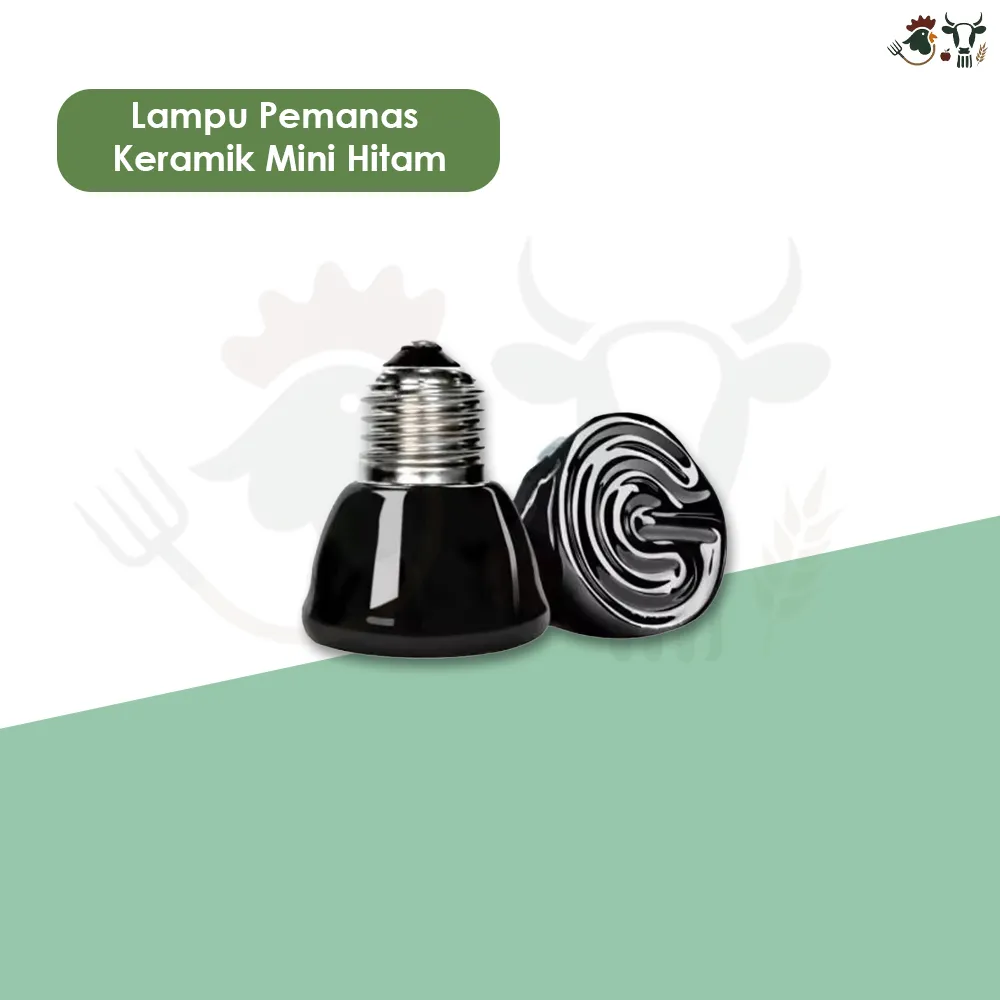 Lampu Pemanas Hewan Tanpa Cahaya Brooder Ayam Reptile Pet Heater - Ceramic Heat Emitter Lamp 25W 50W 75W 100W