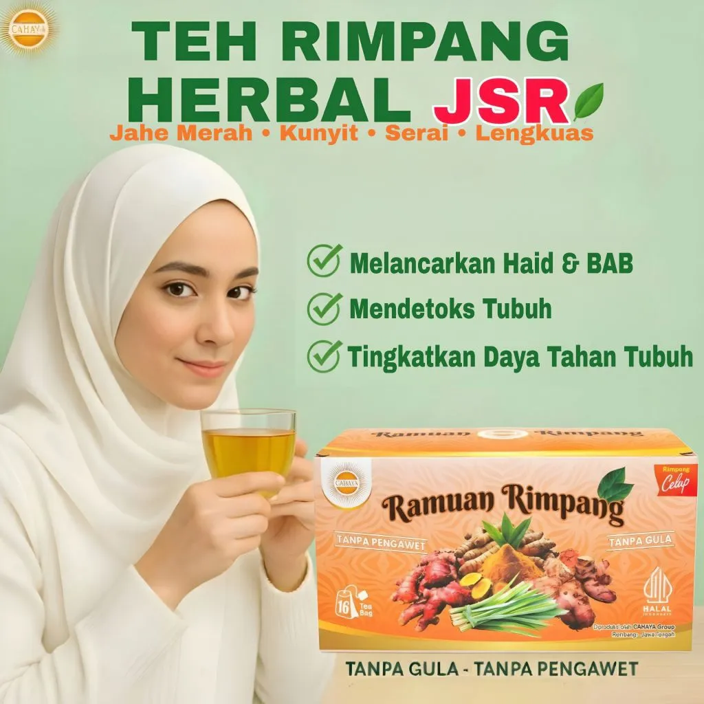 Ramuan Rimpang Celup JSR Cahaya | Teh Detox Herbal Alami Pelancar BAB & Imun Booster