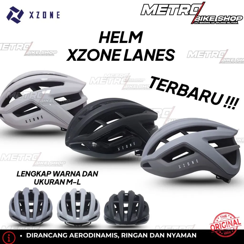 Helm sepeda XZONE Lanes ORI Helm road bike Helm gowes Helm rb Helm sepeda balap warna&size lengkap
