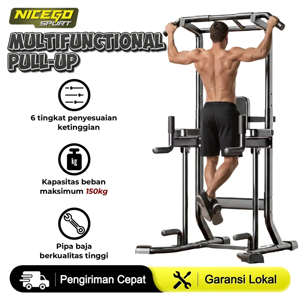 NICEGO SPORT Power Tower Adjustable Height Chin Up Bar Multi-Function Pull up Station