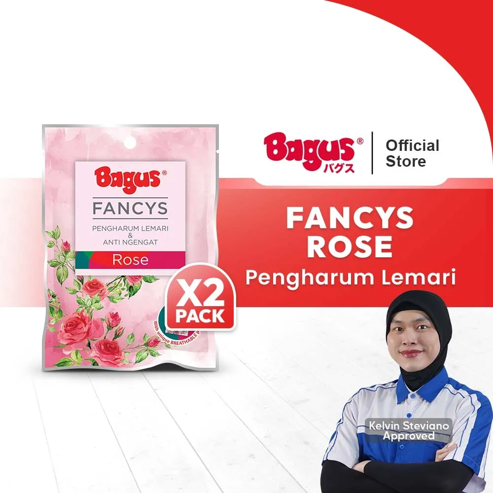[Twin Pack] Bagus Kamper Pengharum Lemari Fancys Rose - Dapat Digantung, Wangi & Anti Ngegat