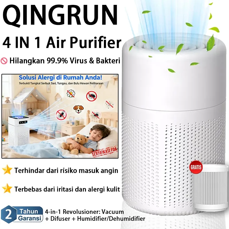 QINGRUN 4 IN 1 Air Purifier & Aromatherapy Diffuser - Basmi Polusi Jamur & Bau!Untuk Keluarga & Baby