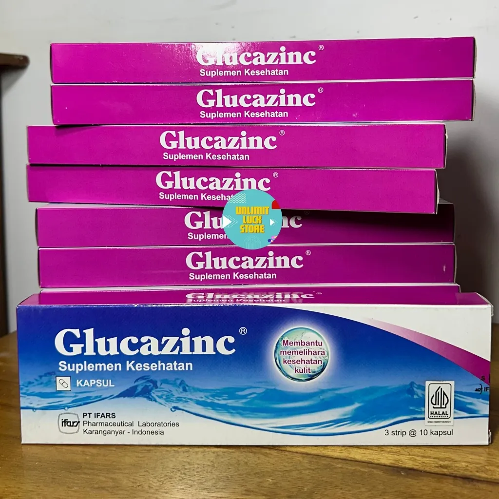 Glucazinc 1 BOX 30 TABLET Multivitamin Glutathione Antioksidan Kulit Glowing