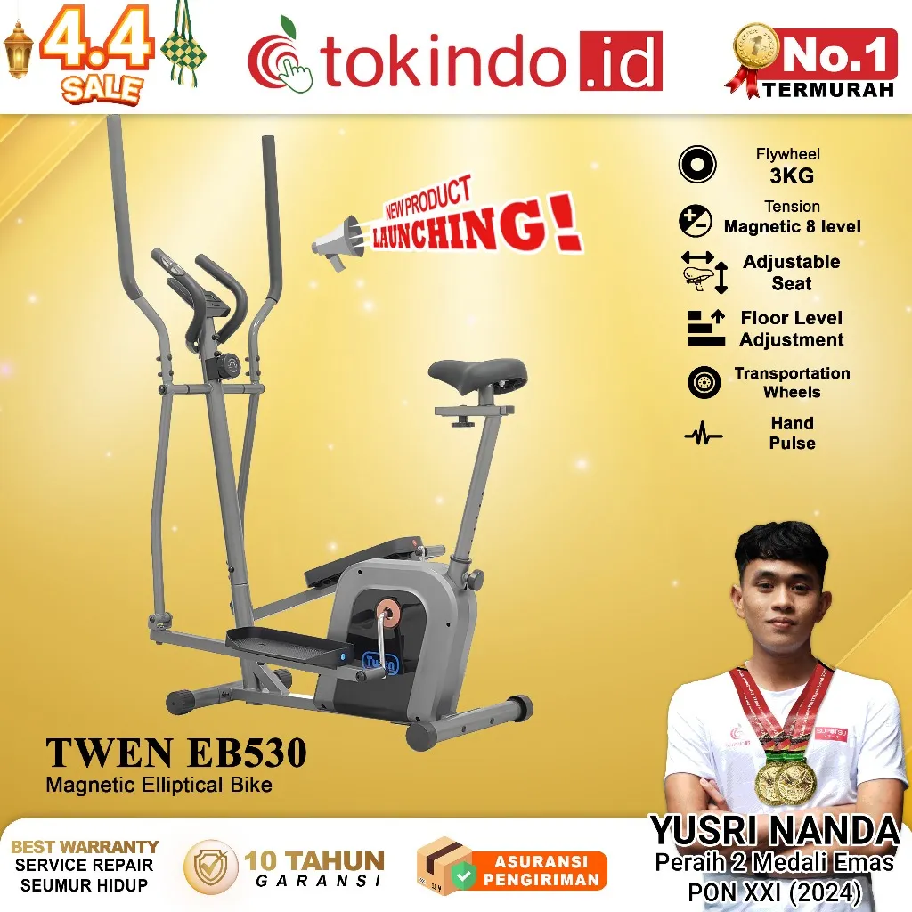 TWEN EB530 Alat Fitness Elliptical Crosstrainer Magnetic Elliptical Bike