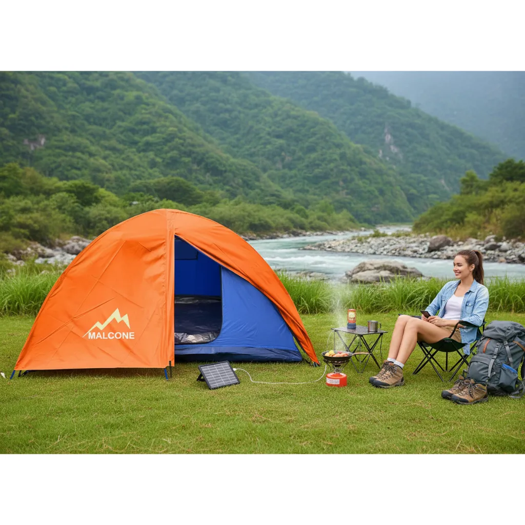 Tenda dome 2-3P double layer One Green Malcone  (Lengkap / komplit)