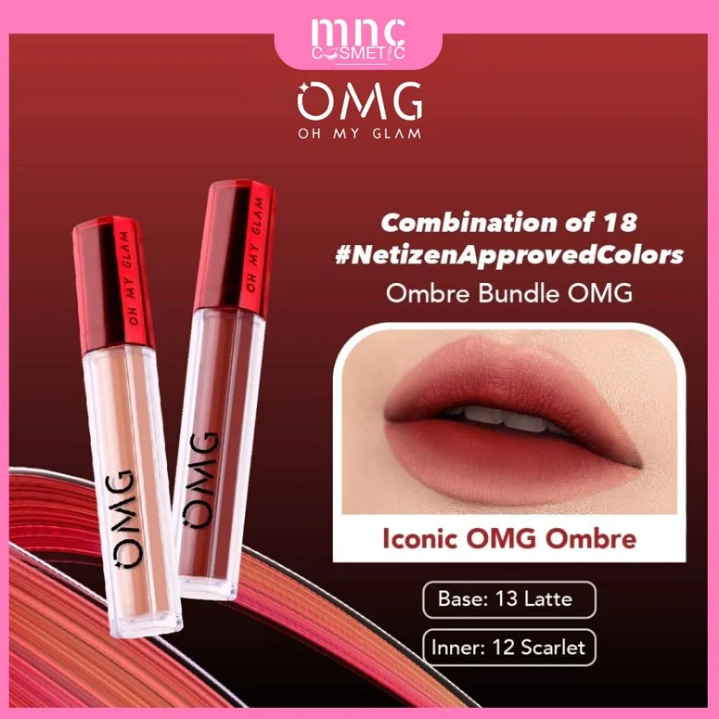 OMG - OMBRE BUNDLE LIP SERIES - Lip Tint | Lip Cream | Warna Intense, Tahan Lama & Ringan