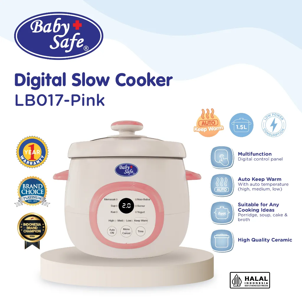 BabySafe - LB017 - Slow Cooker MPASI | Slow Cooker Serbaguna | Slow Cooker Multifungsi | Slow Cooker Digital