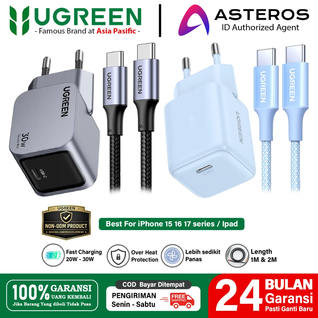 UGREEN Charger iPhone 15 16 17 Pro Max USB C to C Fast Charging up to 50% Charge in 30% minutes