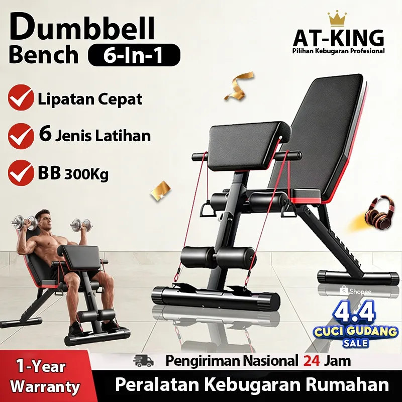 Bench Press Home Gym Lipat Alat Olahraga Sit Up Bench Angkat Beban Bangku Besi Latihan Dumbel