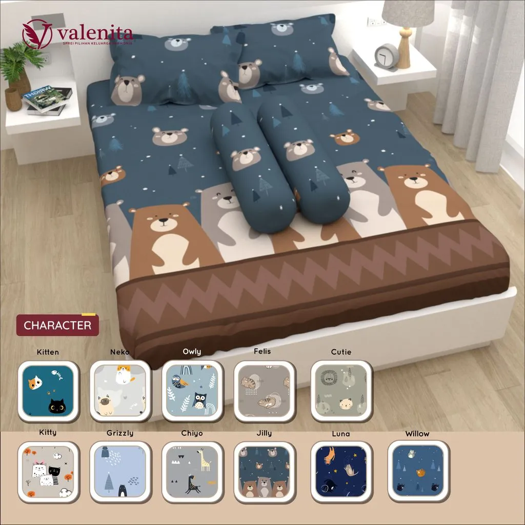 Valenita - Sprei Set King 180x200x30 (T30) Bantal 2 (B2)
