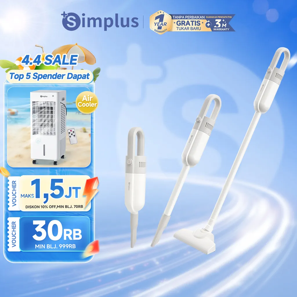 Simplus 3-IN-1 Vacuum Cleaner berkabel 14000Pa 400W Kebisingan Rendah Desain ringan 0,85kg