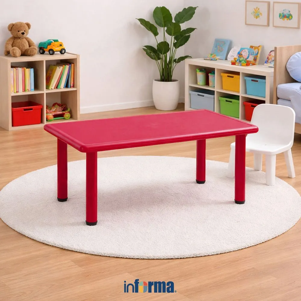 Informa Yaris Meja Anak Rectangle - Merah Multifunctional Kids Table Meja Kecil Serbaguna Perlengkapan Kamar Anak Papan Aktivitas Tempat Menggambar Alas Belajar Furniture Balita Perlengkapan Sekolah