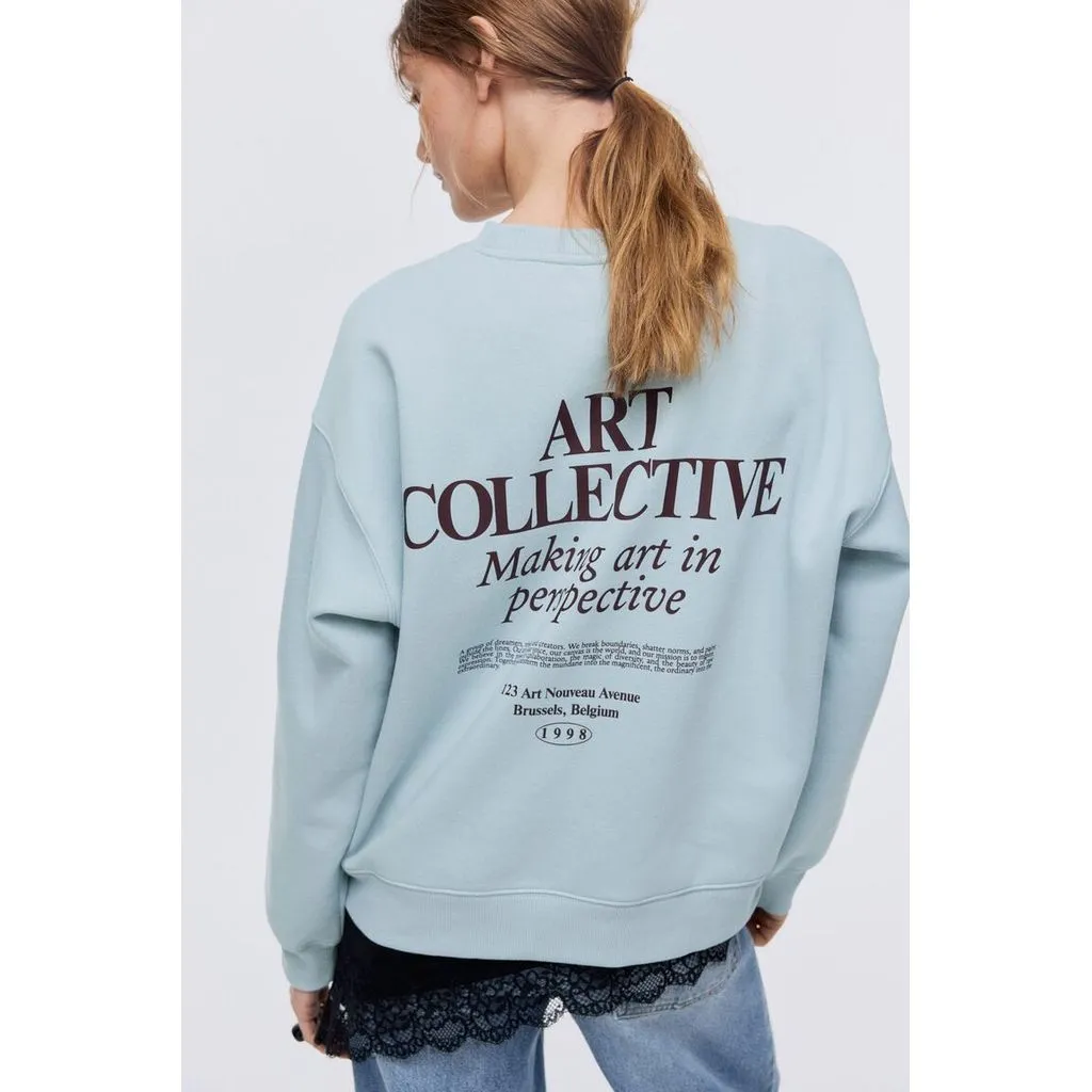 H&M Wanita Sweatshirt Bermotif Tekst 1267555