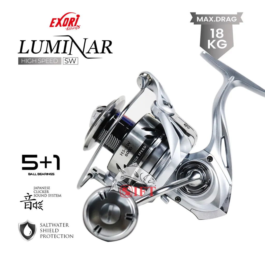 Reel EXORI Fishing LUMINAR HS-SW 1000 -- 6000 [2025] High Speed Saltwater Power Handle | Kolam Danau Sungai Pasiran Laut Resmi | SM Tower