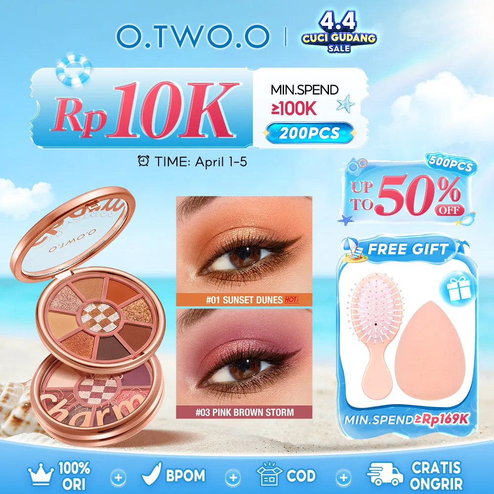 O.TWO.O Eyeshadow Palette High Pigment Waterproof Eye Makeup Cosmetic 9 Colors