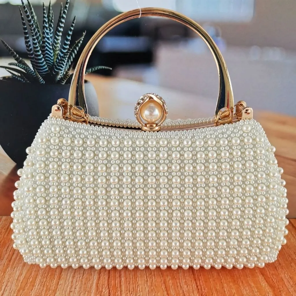 Tas Pesta Kondangan Wanita Mutiara Import Dompet Branded Mewah Premium Elegan Terbaru 8888210-B1