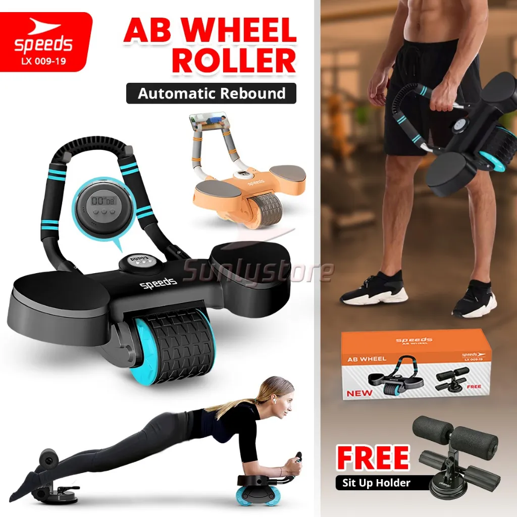 SPEEDS Ab Wheel Double Wheels / Abdominal Roller / Alat Fitness Abs / Alat Gym / Bonus Matras 009-19