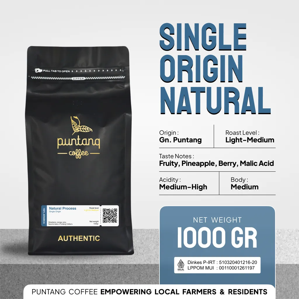 Kopi Arabika 1kg Natural Biji Bubuk Arabica Coffe Beans Manual Brew Original Puntang Coffee