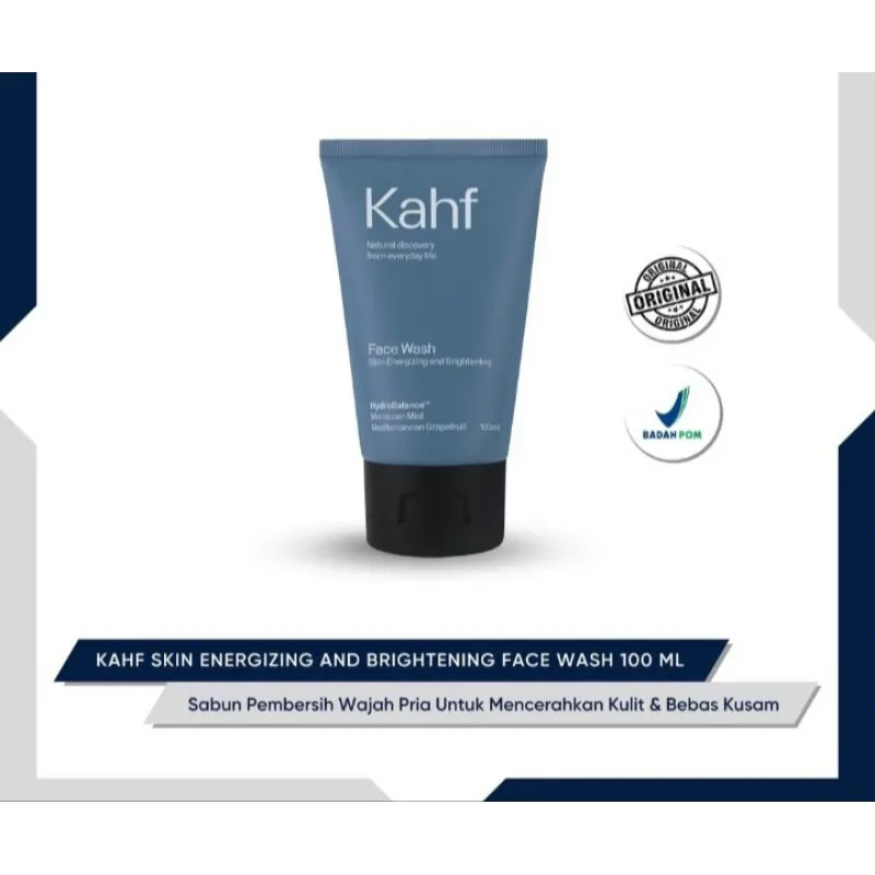 Kahf skin energizing and brightening face wash 50 ml - 100 ml sabun pembersih wajah pria kahf revitalizing gel 100 ml kahf amino gel 100 ml - wardah hydra rose 100 ml - fair & lovel pink kuning 100 ml - facial foam sabun pembersih wajah