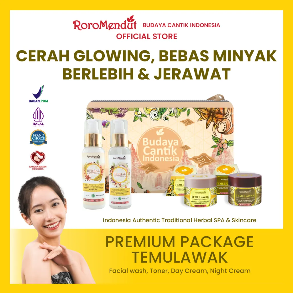 [FORMULA BARU] 𝐑𝐎𝐑𝐎 𝐌𝐄𝐍𝐃𝐔𝐓 Temulawak Premium Package Anti Acne Brightening | BPOM HALAL Skincare Day Night Cream Jerawat Berminyak Komedo Krim Pagi Malam Facial Wash Face Toner Sabun Pembersih Wajah Muka Whitening Pemutih Glowing Salep Pelicin Pelembab