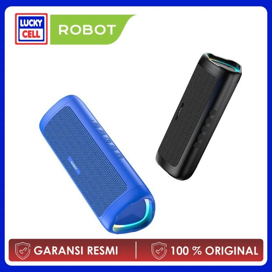 ROBOT RB525 Speaker Bluetooth 5.3 Double Bass 10wat With RGB Light Waterproof IPX4 Garansi Original Resmi - Lucky Cell Aksesoris