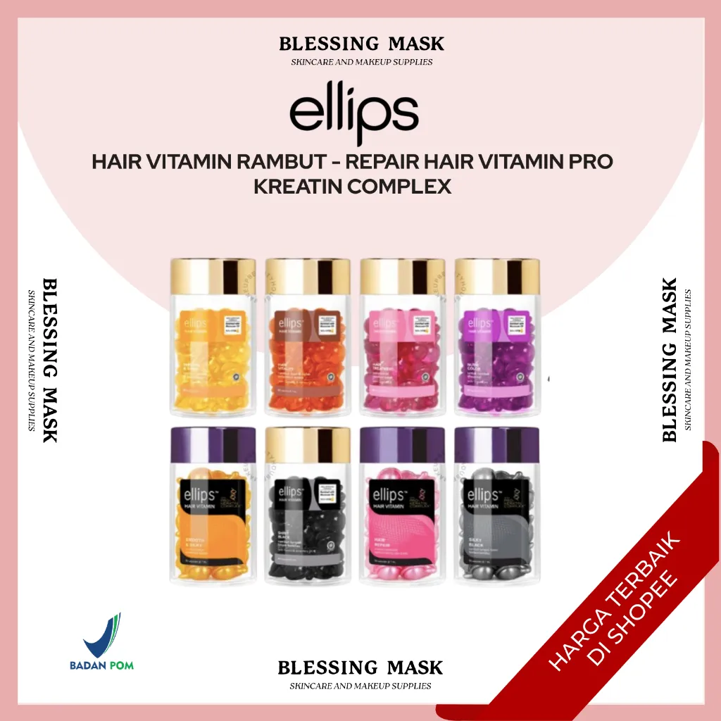 ELLIPS Hair Vitamin Rambut - Hair Vitamin Pro Kreatin Complex - Isi 50 Per BOTOL