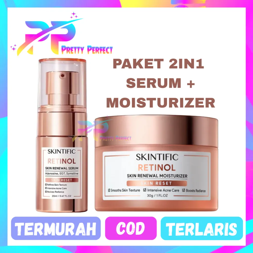 Skintific Retinol Skin Renewal Paket 2in1 Serum + Moisturizer
