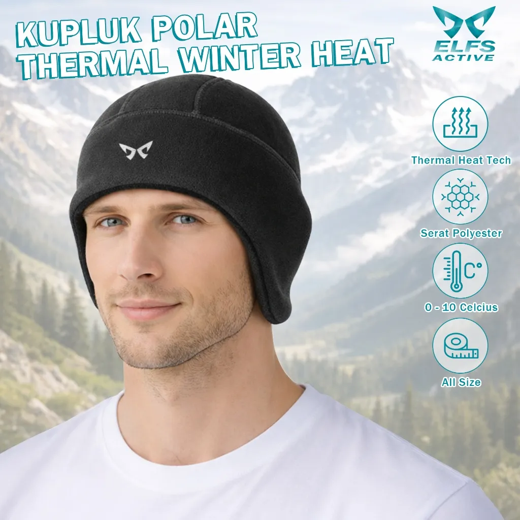 Elfs Active Fleece Beanie with Ear Flaps Kupluk Polar Thermal Winter Hat