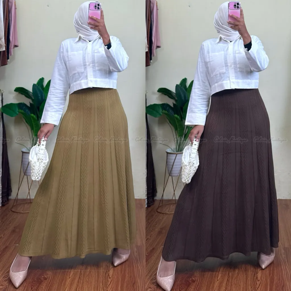 ROK RAJUT PANJANG TEBEL DAN HALUS