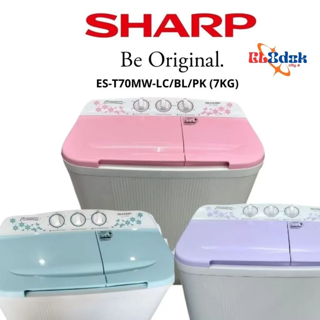 SHARP Purmagic Mesin Cuci  2 Tabung ES-T70MW-PK/LC  FREE ONGKIR (JABODETABEK)