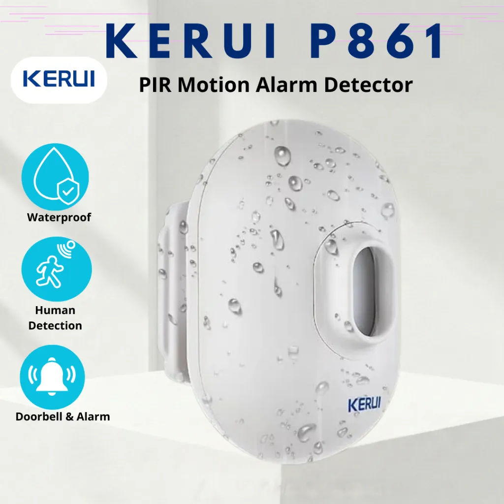 KERUI Sensor Gerak Outdoor P861 Wireless PIR Motion Alarm Detector