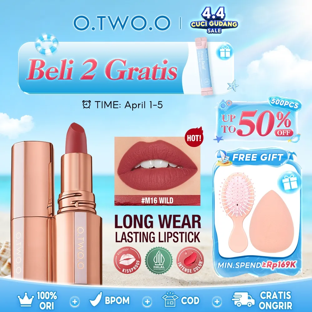 O.TWO.O Matte Lipstick Misty Kiss Lock Color Silky Lip Makeup