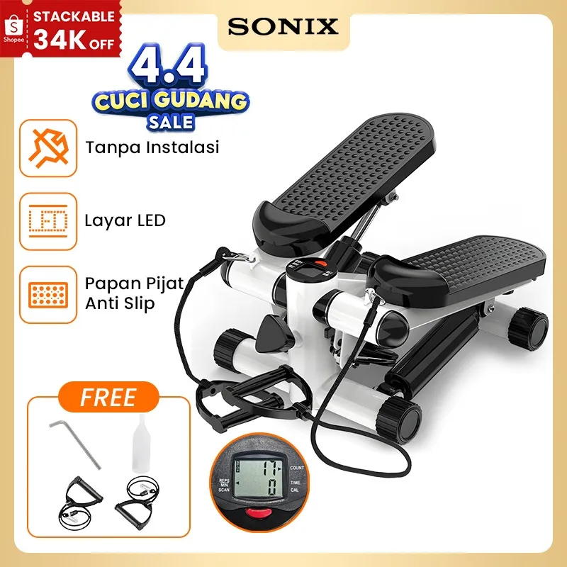 Sonix Mini Stepper STP01 Air Climber Silent Stepper Climbing Machine Walker Glider Home Multifunctional Fitness Equipment Alat Olahraga Pembakar Kalori Glider Alat Penurun Berat Badan