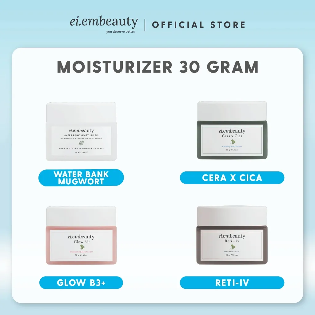EIEM BEAUTY Moisturizer 30gr Varian / Cera x Cica Moisturizer / Reti-iv Moisturizer / Glow B3+ Brightening Moisturizer / Water Bank (Mugwort Edition) Moisture Gel