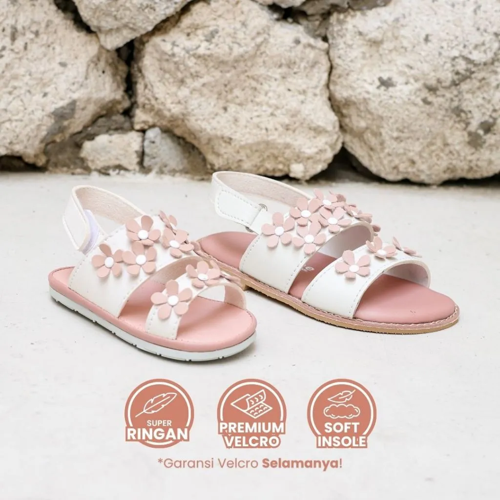 Poptoe Belle - White | Sepatu Sandal Anak / Bayi Perempuan