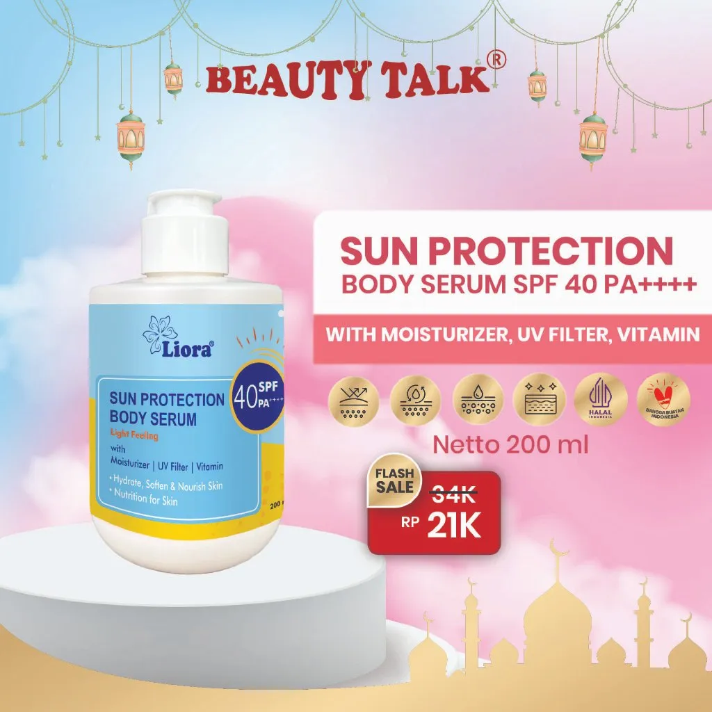 Liora Sun Protection Body Serum SPF 40 PA++++ 200 ml | Sunscreen Badan Anti UV Perlindungan Harian